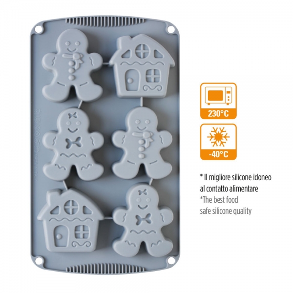 Silicone Mould - Gingerbread Man and House